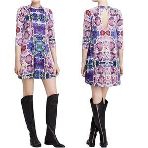Free People Womens New Romantics Fiesta Floral Mini Swing Dress Purple Size S